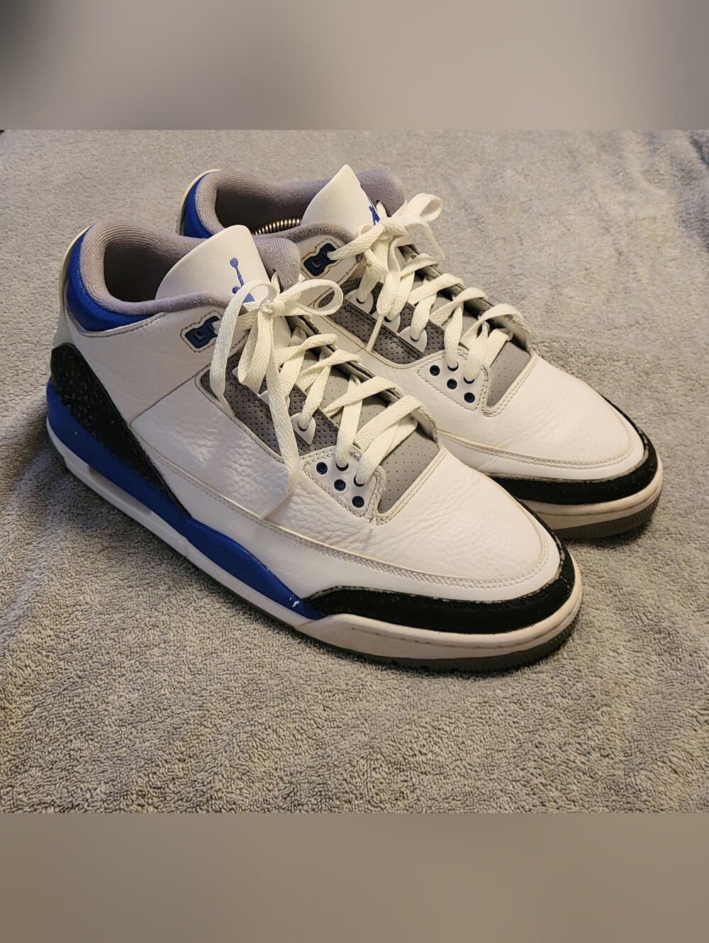 Nike Air Jordan White and Blue Men's Basketball Sneakers